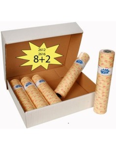 PACK 8 2 ROLLOS DE 1000 EITUQETAS 26X12 BLANCO PERMANENTE
