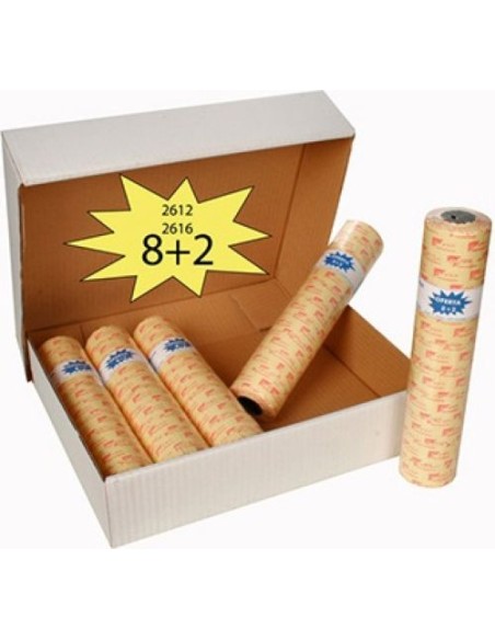 PACK 8 2 ROLLOS DE 1000 ETIQUETA 26X16 BLANCA PERMANENTE