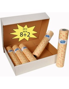 PACK 8 2 ROLLOS 1000 ETIQUETS 26X12 BLANCA REMOBIBLE