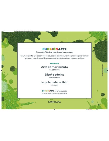 PLASTICA Y VISUAL 2 PRIMARIA CUADERNO CON FICHA EMOCION VERDE ED19