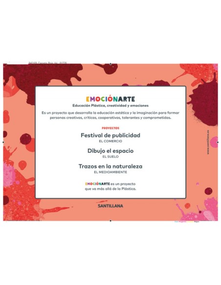 PLASTICA Y VISUAL 4 PRIMARIA CUADERNO CON FICHA EMOCION ROJO ED19