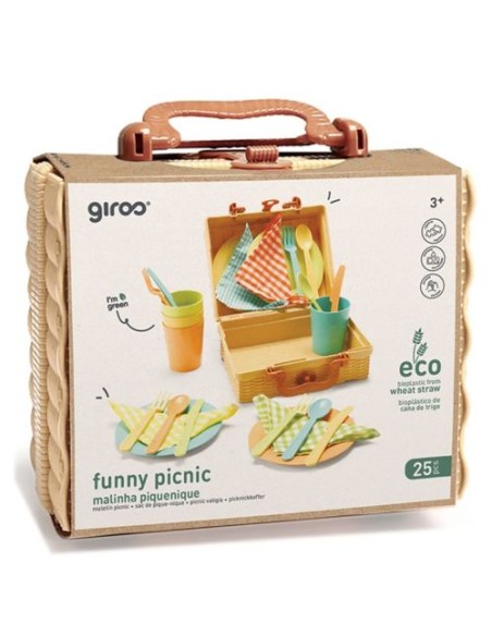 CESTA DE PICNIC BIOPLASTICO 25 PIEZAS GIROS