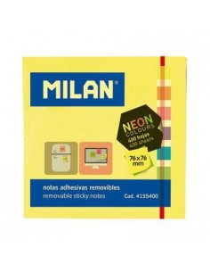 MILAN CUBO DE NOTAS ADHESIVAS 400 NOTAS 76X76 COLORES SURTIDOS NEON