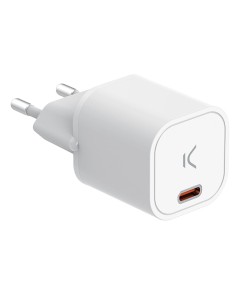 Cargador de red mini GaN 30 W, PPS, Power Delivery, Carga rápida, Puerto USB-C, Blanco