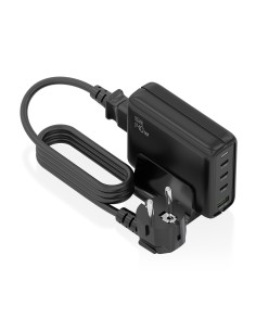 Cargador Sobremesa GaN 140W, 3x USB-C PD3.1 QC4.0 QC5.0, 1x USB-A QC3.0, Negro