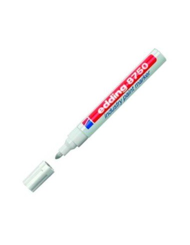 EDDING MARCADOR PERMANENTE DE TINTA OPACA INDUSTRIAL 8750 BLANCO -10UD-