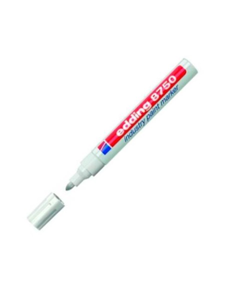 EDDING MARCADOR PERMANENTE DE TINTA OPACA INDUSTRIAL 8750 BLANCO -10UD-