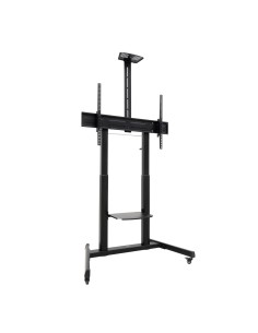 AQUILES Soporte de Suelo con Ruedas con Regulación de Altura para Pantallas 60"-100", Negro
