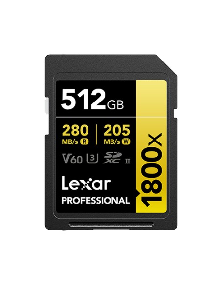 Professional 1800x 512 GB SDXC UHS-II Clase 10