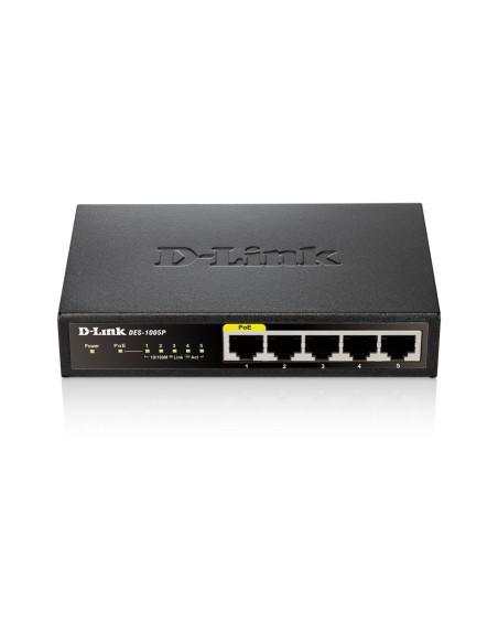 DES-1005P No administrado Fast Ethernet (10/100) Energía sobre Ethernet (PoE) Negro