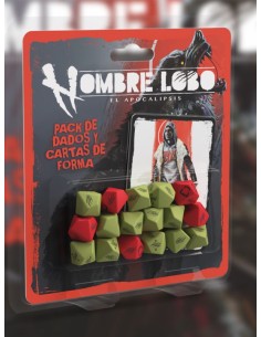 JUEGO DE DADOS Y CARTAS DE FORMA HOMBRE LOBO EL APOCALIPSIS