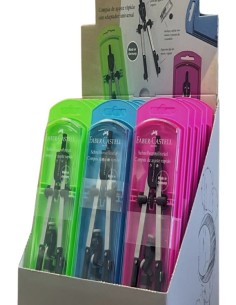 Exp 15 compas con adaptador universal estuche color neon