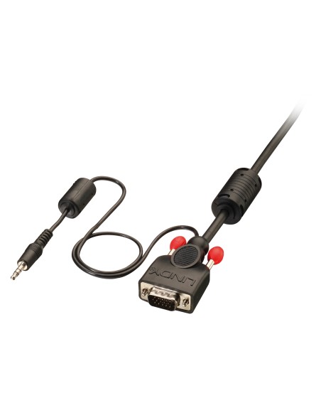 37299 adaptador de cable de vídeo 2 m VGA (D-Sub) + 3,5mm Negro, Rojo
