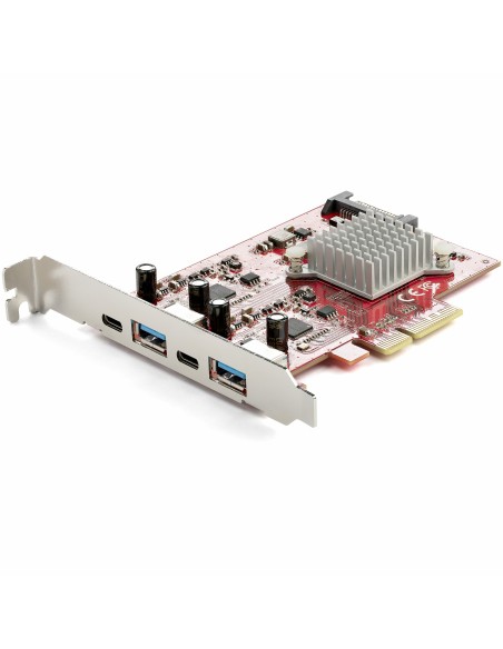 Tarjeta PCIe de 4 Puertos USB - Tarjeta de Expansión PCI Express USB de 10Gbps con 2 Controladores - 2 Puertos USB-C y 2 Puertos