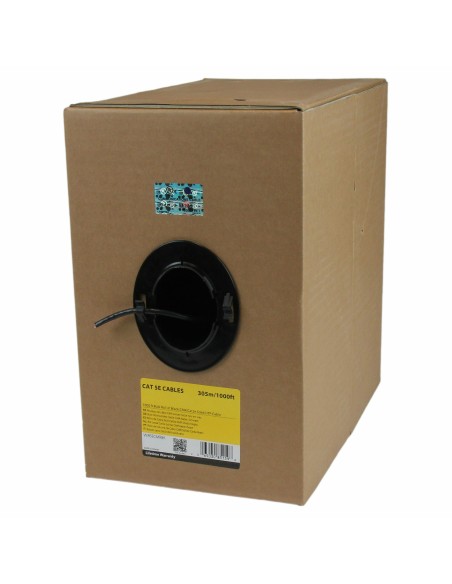 Bobina de Cable de Red Ethernet Cat5e a Granel - 304,8m - Sólido - CMR - Negro - Se Ajusta a TAA