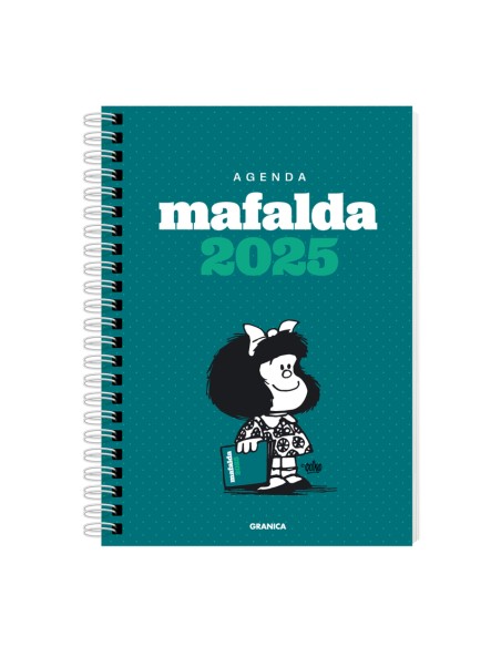 Agenda 2025 Mafalda anillada columnas verde