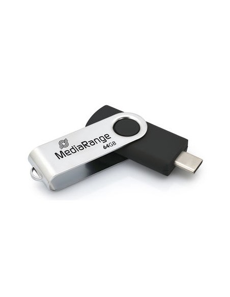 MR1953 unidad flash USB 64 GB USB Tipo C 3.2 Gen 1 (3.1 Gen 1) Negro, Plata