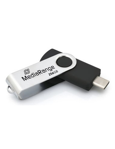 MR1955 unidad flash USB 256 GB USB Tipo C 3.2 Gen 1 (3.1 Gen 1) Negro, Plata