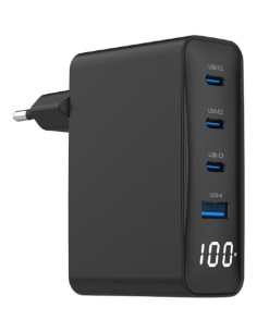 TA-UC-PDQC100LCD-01-BK cargador de dispositivo móvil Portátil, Smartphone Negro Corriente alterna Carga rápida Interior