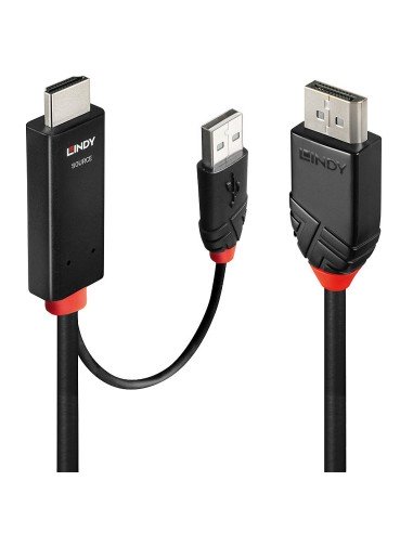 41500 adaptador de cable de vídeo 3 m HDMI + USB Type-A DisplayPort Negro