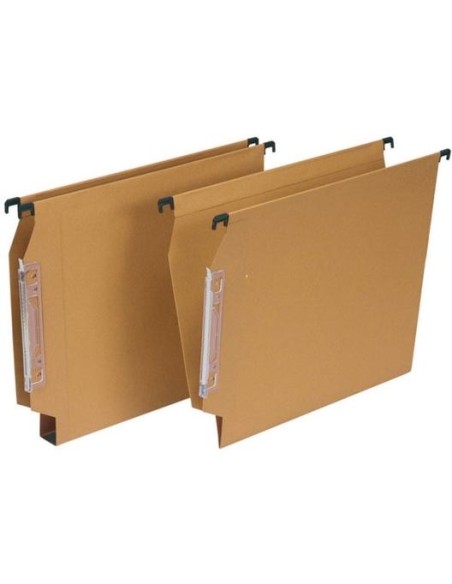 GRAFOPLÁS CARPETAS COLGANTES VISOR LATERAL A4 LOMO V CARTULINA FSC PACK 50 KRAFT