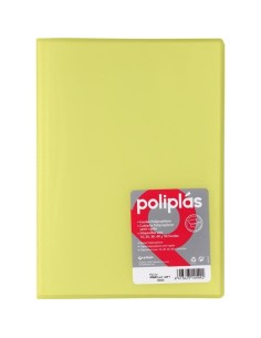 GRAFOPLÁS CARPETA CON FUNDAS POLIPLÁS SOLDADAS FOLIO 30 FUNDAS PP SEMIRÍGIDO TRANSLÚCIDO AMARILLO SOFT