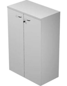 ARTEXPORT ESTANTERÍA MEDIA PRESTO CON PUERTAS 2 ESTANTES 22MM REGULABLES CON TRASERA GRIS