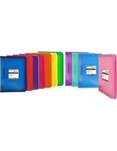GRAFOPLÁS CARPETA ANILLAS 4X25MM CON CREMALLERA A4+ PP MULTILINE RAYADO VERTICAL AZUL - Pack de 2 unidades