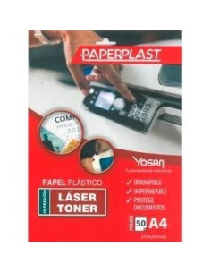 YOSAN PAPEL PLÁSTICO PAPERPLAST PELÍCULA DE POLIESTER 150 MICRAS IMPRIMIBLE A4 -PAQUETE 50H-