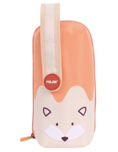 MILAN PORTATODO KIT 4 ESTUCHES C/CONTENIDO SERIE ESPECIAL FUN ANIMALS NARANJA