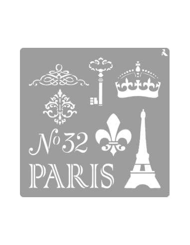 LA PAJARITA STENCIL ST-06 PLANTILLA DECORATIVA MODELO PARIS