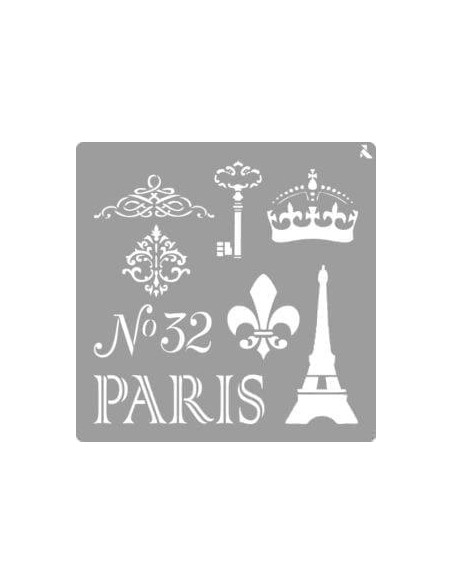 LA PAJARITA STENCIL ST-06 PLANTILLA DECORATIVA MODELO PARIS