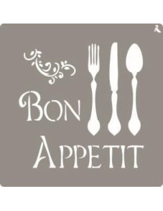 LA PAJARITA STENCIL ST-07 PLANTILLA DECORATIVA MODELO BON APPETIT