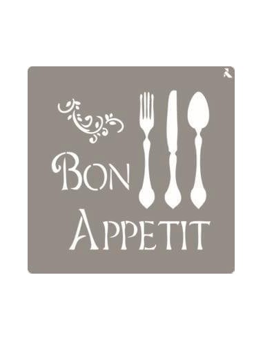 LA PAJARITA STENCIL ST-07 PLANTILLA DECORATIVA MODELO BON APPETIT