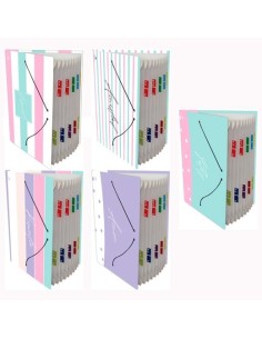 MARIOLA CARPETA FUELLE ACORDEÓN 12 C/GOMA FOLIO CARTÓN FORRADO PLASTIFICADO DISEÑOS SURTIDOS