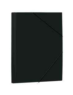 MARIOLA CARPETA CON GOMAS Y SOLAPAS FOLIO POLIPROPILENO 450 MICRAS NEGRO - Pack de 12 unidades