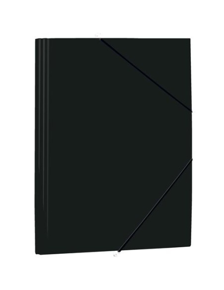 MARIOLA CARPETA CON GOMAS Y SOLAPAS FOLIO POLIPROPILENO 450 MICRAS NEGRO - Pack de 12 unidades