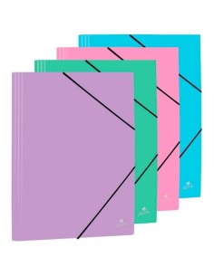 MARIOLA CARPETA CON GOMAS Y SOLAPAS FOLIO POLIPROPILENO 450 MICRAS C/SURTIDOS PASTEL - Pack de 12 unidades