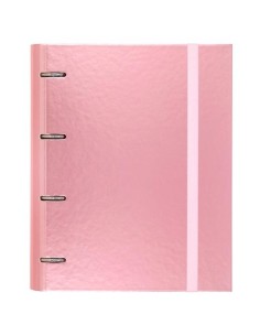 CARCHIVO CARPEBLOCK METAL CARPETA CARTÓN FORRADO PLASTIFICADO A4 ANILLAS MIXTAS 4X35MM C/RECAMBIO 100H 4X4 ROSA