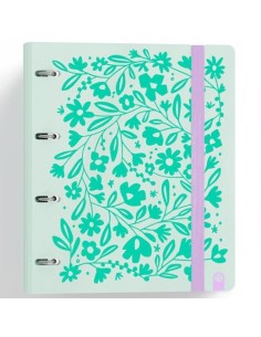 CARCHIVO CARPETA ANILLAS 4X35MM CARPEBLOCK 360 C/RECAMBIO 100H 90GR 4 SEPARADORES PP RÍGIDO FOAM VERDE PASTEL