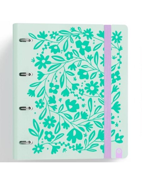 CARCHIVO CARPETA ANILLAS 4X35MM CARPEBLOCK 360 C/RECAMBIO 100H 90GR 4 SEPARADORES PP RÍGIDO FOAM VERDE PASTEL