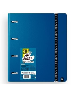 CARCHIVO CARPEBLOCK 360 MY RULES CON RECAMBIO 100H A4 5X5 90GR 4 SEPARADORES PP FOAM DEEP BLUE