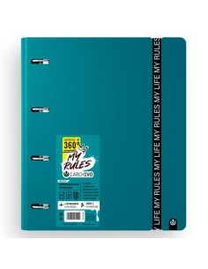 CARCHIVO CARPEBLOCK 360 MY RULES CON RECAMBIO 100H A4 5X5 90GR 4 SEPARADORES PP FOAM DEEP GREEN
