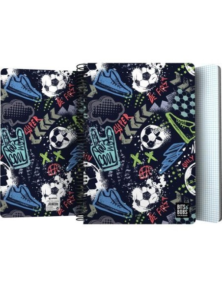 GRAFOPLÁS CUADERNO ESPIRAL FOLIO 80H 4X4MM 90GR TAPA PP BITS&BOBS MATCH