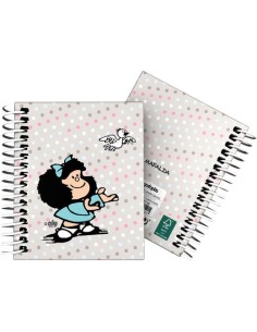 GRAFOPLÁS CUADERNO ESPIRAL A7 100H 5X5MM 70GR 4 BANDAS COLOR TAPA DURA MAFALDA BIRD