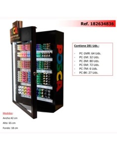 POSCA EXPOSITOR MARCADOR  PC-1MR/1M/3M/5M/7M/8K -281 PIEZAS-