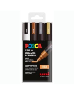 POSCA MARCADOR  PC-5M/4C NO PERMANENTE 1.8MM-2.5MM COLORES SURTIDOS GALAXIA -ESTUCHE 4U-