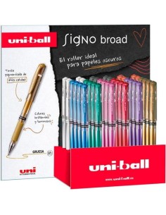 UNIBALL ROLLERBALL SIGNO BROAD UM-153 1.0MM SURTIDO METÁLICO EXPOSITOR 36 UD