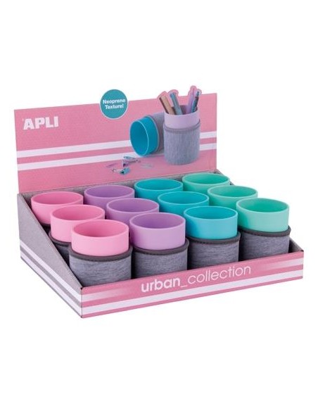 APLI CUBILETE DE NEOPRENO URBAN COLLECTION EXPOSITOR DE 12 C/SURTIDOS
