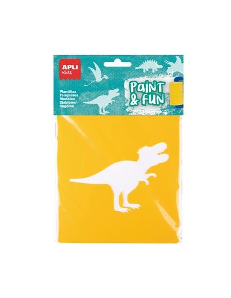 APLI PLANTILLAS DE FORMAS DINOSAURIOS PAINT & FUN PP FLEXIBLE BOLSA DE 6 SURTIDOS